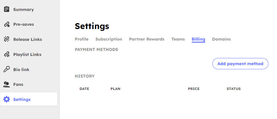 Billing Settings